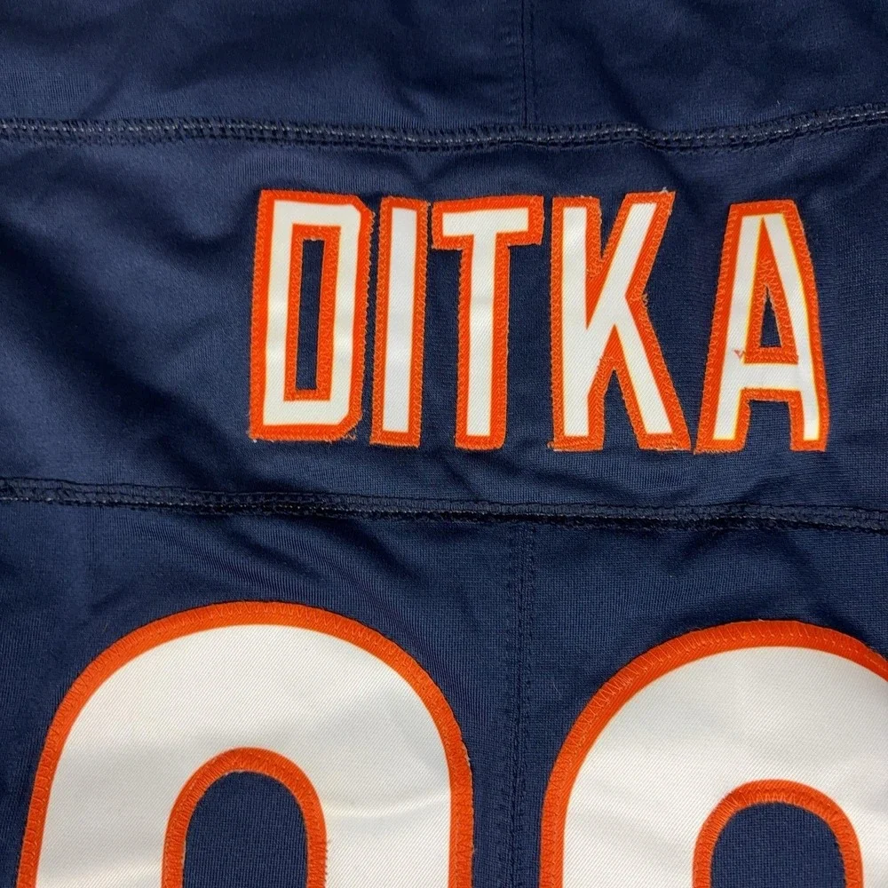 Mike Ditka Chicago Bears Jersey Mens Small Blue NFL Football Nike 89 On Field